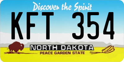 ND license plate KFT354