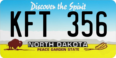 ND license plate KFT356