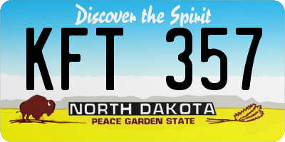 ND license plate KFT357