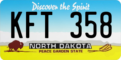 ND license plate KFT358