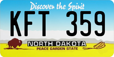 ND license plate KFT359