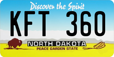 ND license plate KFT360