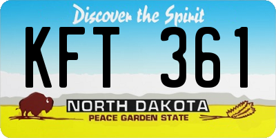 ND license plate KFT361