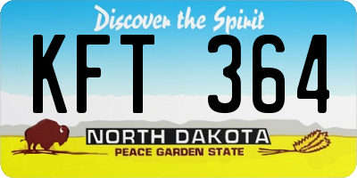 ND license plate KFT364
