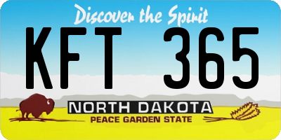 ND license plate KFT365