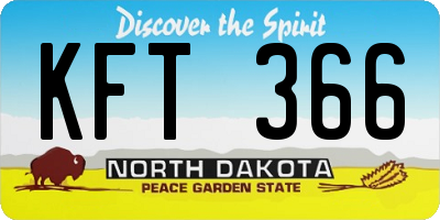 ND license plate KFT366