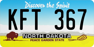 ND license plate KFT367