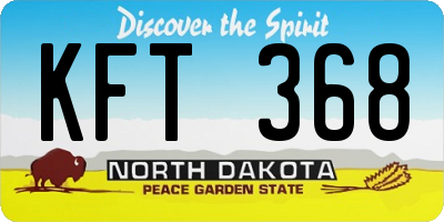 ND license plate KFT368