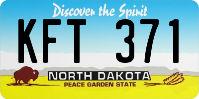 ND license plate KFT371