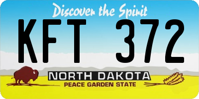 ND license plate KFT372