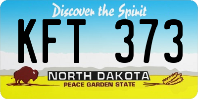 ND license plate KFT373