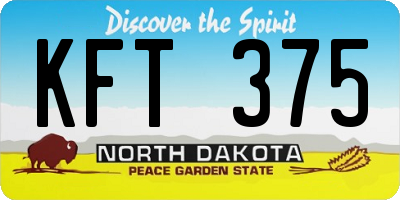 ND license plate KFT375