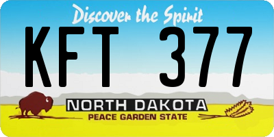 ND license plate KFT377