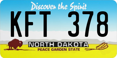ND license plate KFT378