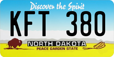 ND license plate KFT380