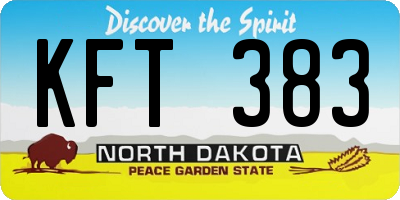 ND license plate KFT383