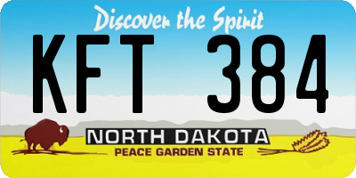 ND license plate KFT384