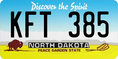 ND license plate KFT385