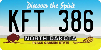 ND license plate KFT386