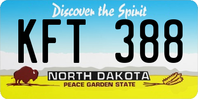 ND license plate KFT388