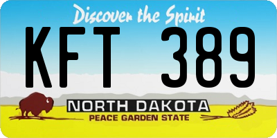 ND license plate KFT389