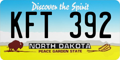 ND license plate KFT392