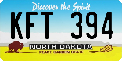 ND license plate KFT394