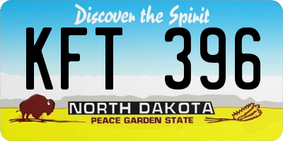 ND license plate KFT396