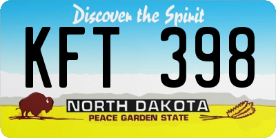 ND license plate KFT398