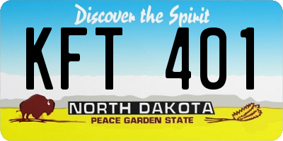 ND license plate KFT401