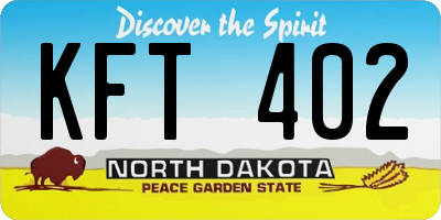 ND license plate KFT402