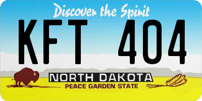 ND license plate KFT404