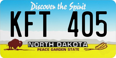 ND license plate KFT405