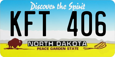 ND license plate KFT406