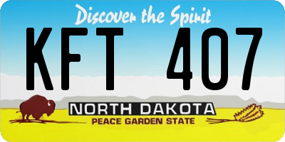 ND license plate KFT407