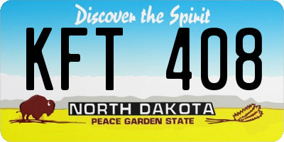 ND license plate KFT408