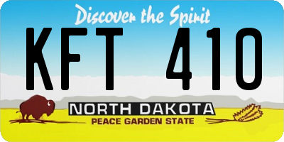 ND license plate KFT410