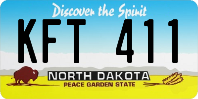 ND license plate KFT411