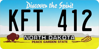 ND license plate KFT412