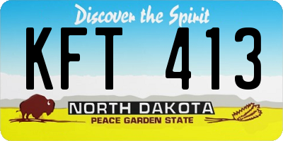 ND license plate KFT413