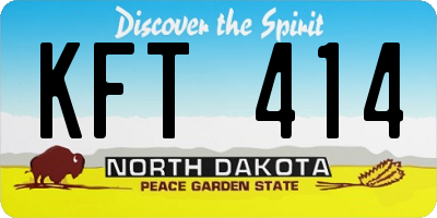 ND license plate KFT414