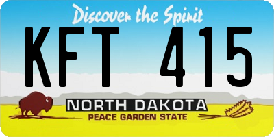 ND license plate KFT415