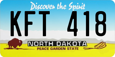 ND license plate KFT418
