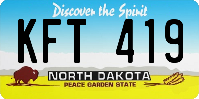 ND license plate KFT419