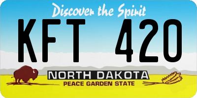 ND license plate KFT420