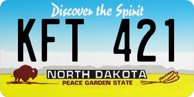 ND license plate KFT421