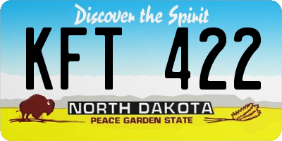 ND license plate KFT422