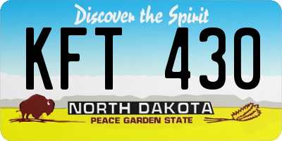 ND license plate KFT430