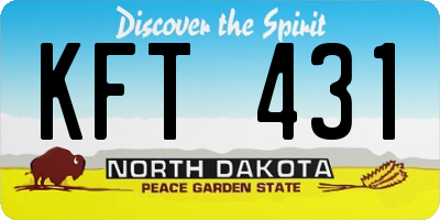 ND license plate KFT431