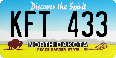 ND license plate KFT433
